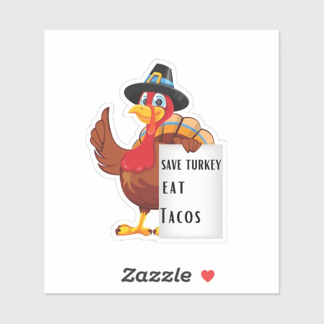 Rett Turkey Eat Tacos Aufkleber (Blatt)