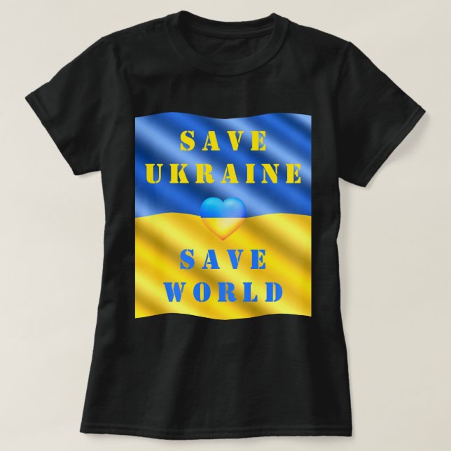 Rett Ukraine - Rett World - Hilfe - Freiheit - Fri T-Shirt (Design vorne)