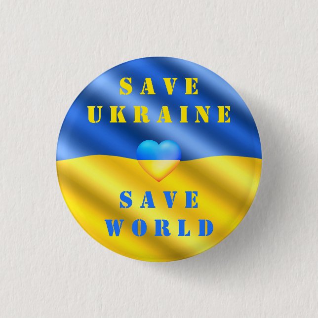 Rett Ukraine - Rett World - Peace Freedom Support Button (Vorderseite)