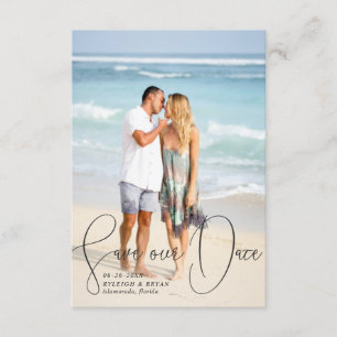 Rett unser Date Raffined Lines Smooth Pen Script Einladung