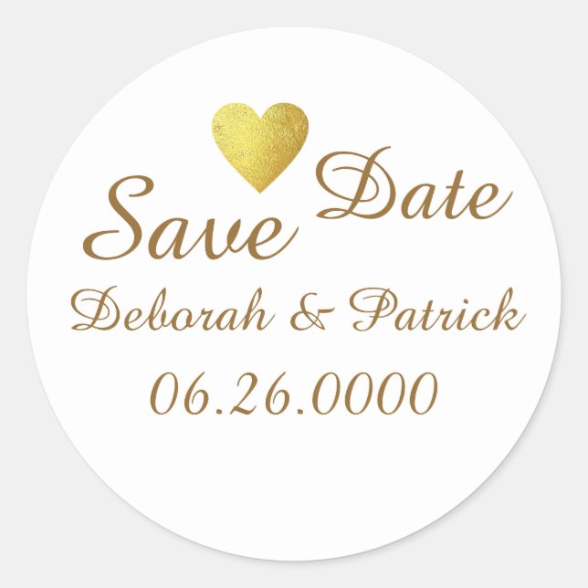 rett unser Liebe Datum . Hochzeit . Runder Aufkleber (Vorderseite)