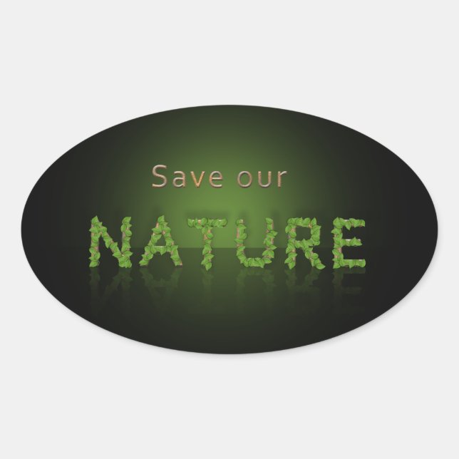 Rett unser Umweltbewusstsein für die Natur Ovaler Aufkleber (Vorderseite)