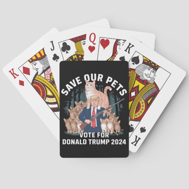 Rett unsere Haustiere 2024 Präsident Trump Politis Spielkarten (Rückseite)