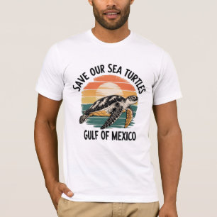 Rett unsere Meeresschildkröten Retro Sunset Golf v T-Shirt