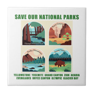 Rett unsere Nationalparks Fliese