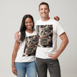 Rett unsere Niedlichen Katzen: Ein grafischer Desi T-Shirt
