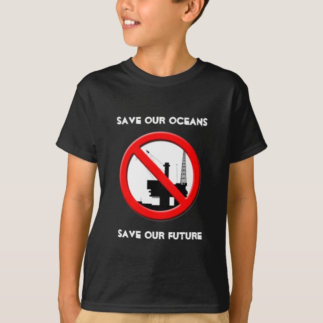 Rett unsere Ozeane Ölkatastrophe tötet schwarzen T T-Shirt (Vorderseite)