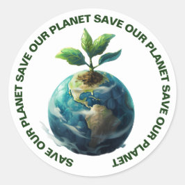 Rett unsere Planet-Aufkleber Runder Aufkleber