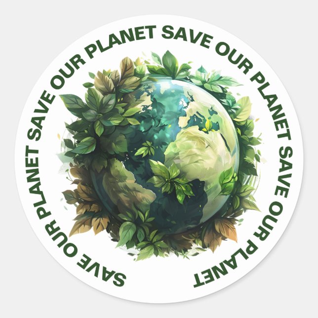 Rett unsere Planet-Aufkleber Runder Aufkleber (Vorderseite)