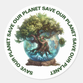 Rett unsere Planet-Aufkleber Runder Aufkleber