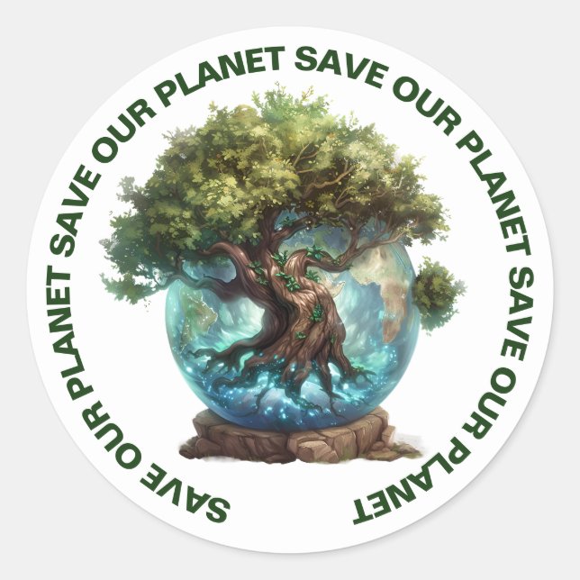 Rett unsere Planet-Aufkleber Runder Aufkleber (Vorderseite)