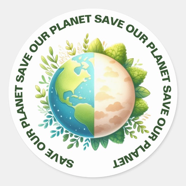 Rett unsere Planet-Aufkleber Runder Aufkleber (Vorderseite)