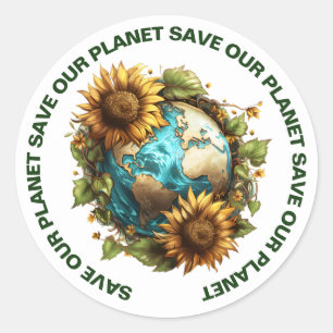 Rett unsere Planet-Aufkleber Runder Aufkleber
