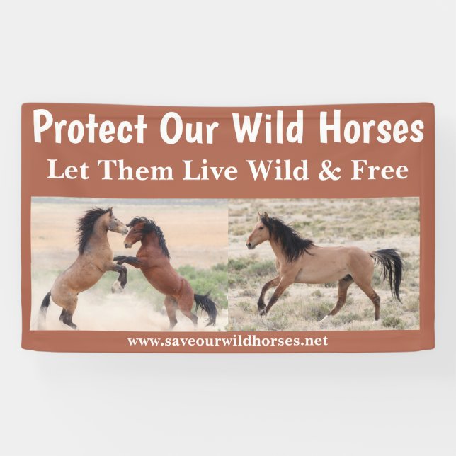 Rett Unsere Wilden Pferde 3 x 5 Banner (Horizontal)