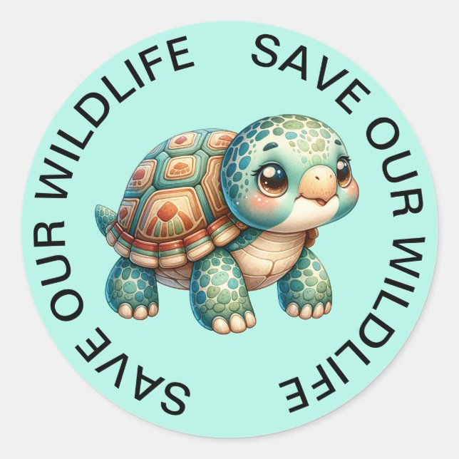 Rett unsere Wildlife Turtle Stickers (Vorderseite)