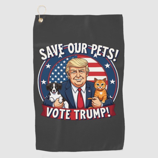 Rett unseren Haustieren, Trump-Tiere für Trump zu  Golfhandtuch (Vorderseite)