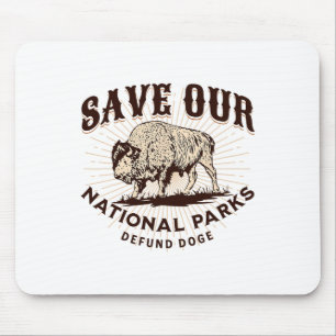 Rett unseren Nationalparks Defund Doge Resist Biso Mousepad
