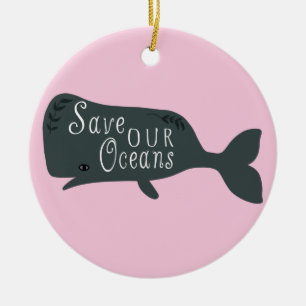 Rett unseren Ozeanwal Pink Keramik Ornament