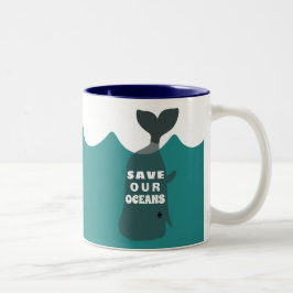 Rett unseren Ozeanwald Zweifarbige Tasse