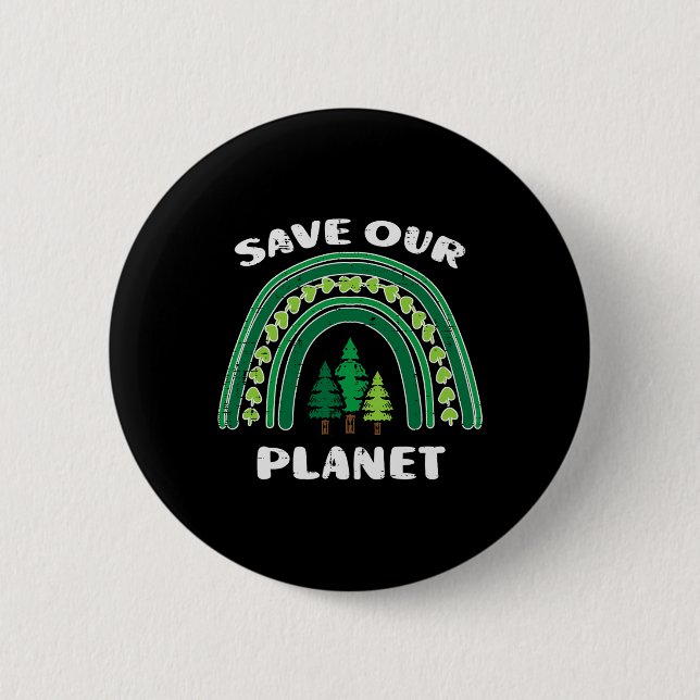 Rett unseren Planeten Grüne Regenbogenbäume Erde M Button (Vorderseite)