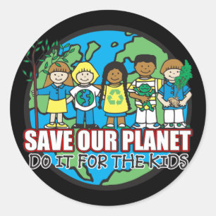 Rett unseren Planeten Runder Aufkleber