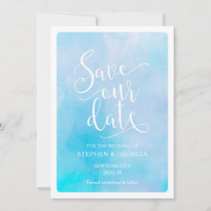 Rett unseren Termin Hochzeit Einladungen blau Aqua