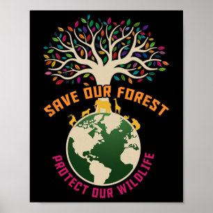 Rett unseren Wald schütze unseren Naturpark Poster