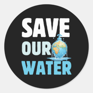 Rett unseren Wassern Erde Tag sauberes Wasser Runder Aufkleber