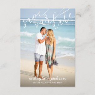 Rett unserer Date White Script Hochzeit Ankündigun Einladung