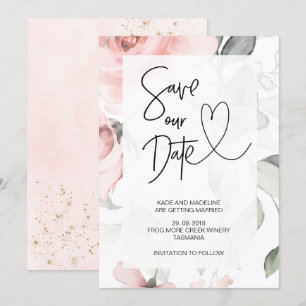 Rett unserer Niedlichen rosa Blumen Elegante Hochz Einladung