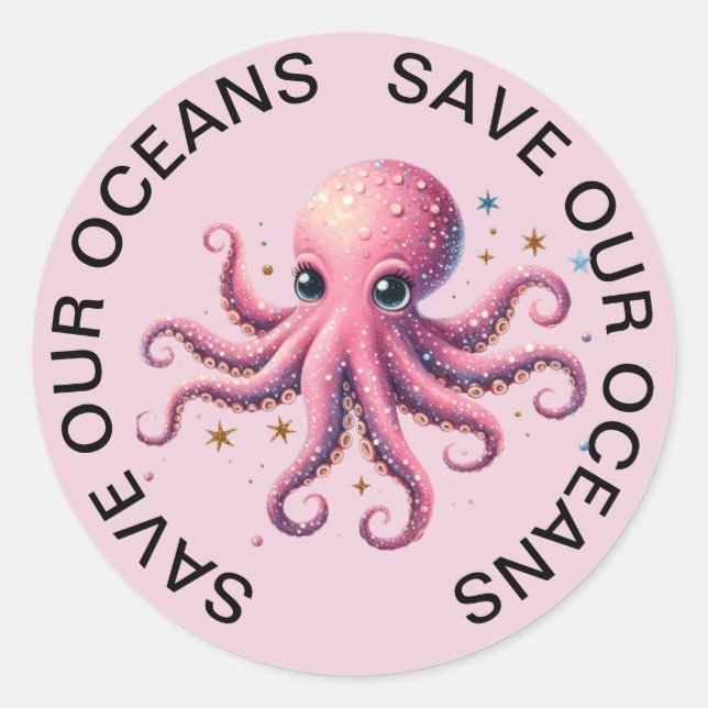 Rett unserer Oceans Octopus Stickers (Vorderseite)