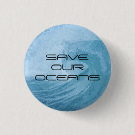 RETT UNSERER OCEANS WAVE SURF KLIMAVERSCHMUTZUNG BUTTON