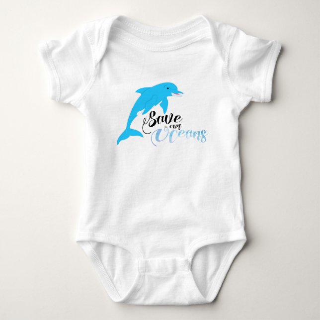 Rett unserer Ozeane Baby Strampler (Vorderseite)