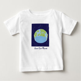 Rett unseres Planeten Weltraum Erde Sterne Grün Bl Baby T-shirt