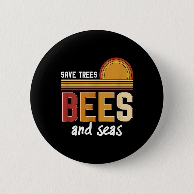 Rett von Bienen und Meeresumwelt Button (Vorderseite)