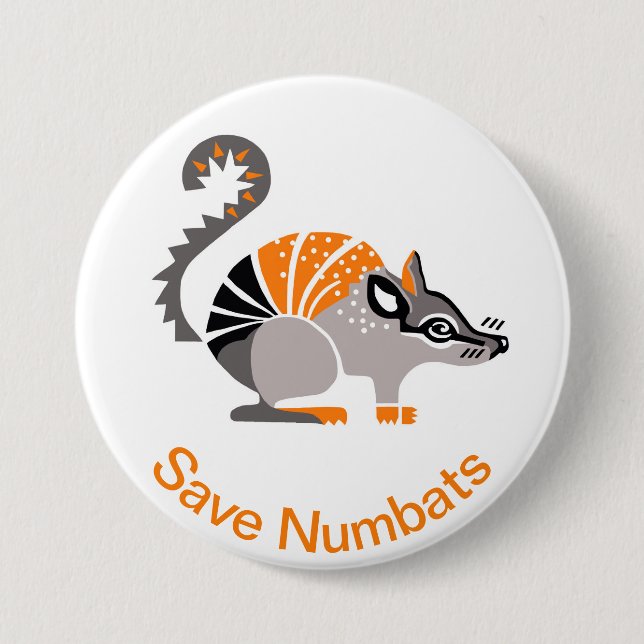 Rett von NUMBATS-gefährdeten Tiergrafiken - Austra Button (Vorderseite)