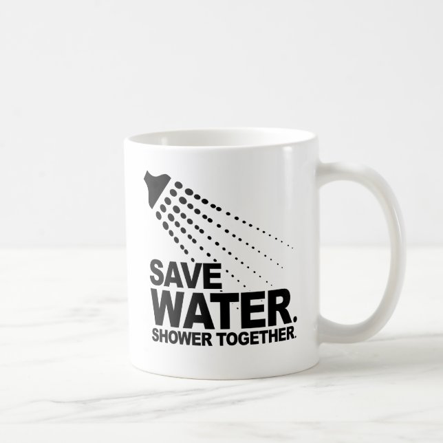 RETT WASSER. DUSCHE ZUSAMMEN. KAFFEETASSE (Rechts)
