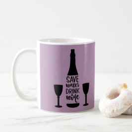Rett Wasser trinken Wein Schwarze Flasche Zwei Glä Kaffeetasse