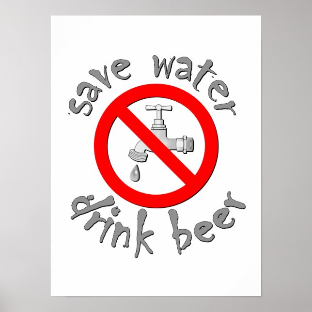Rett Water Drink Beer Funny Drink Design Poster (Vorne)