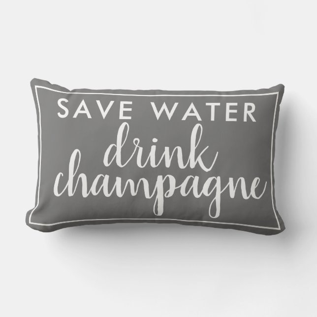 Rett Water Drink Champagne Grau Lendenkissen (Vorderseite)