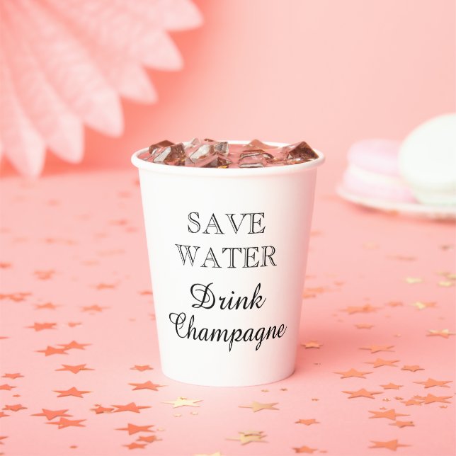Rett Water Drink Champagner lustig Brauch Pappbecher (Insitu)