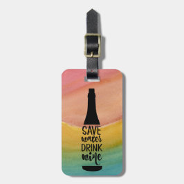 Rett Water Drink Wein Schwarze Flasche Silhouette Gepäckanhänger