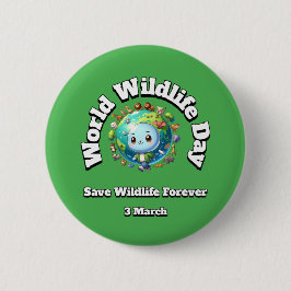 Rett Wildtiere. Welttag der Wildtiere Button