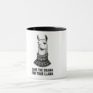 Rette das Drama für dein Lama Lustige Zitat Holzst Tasse