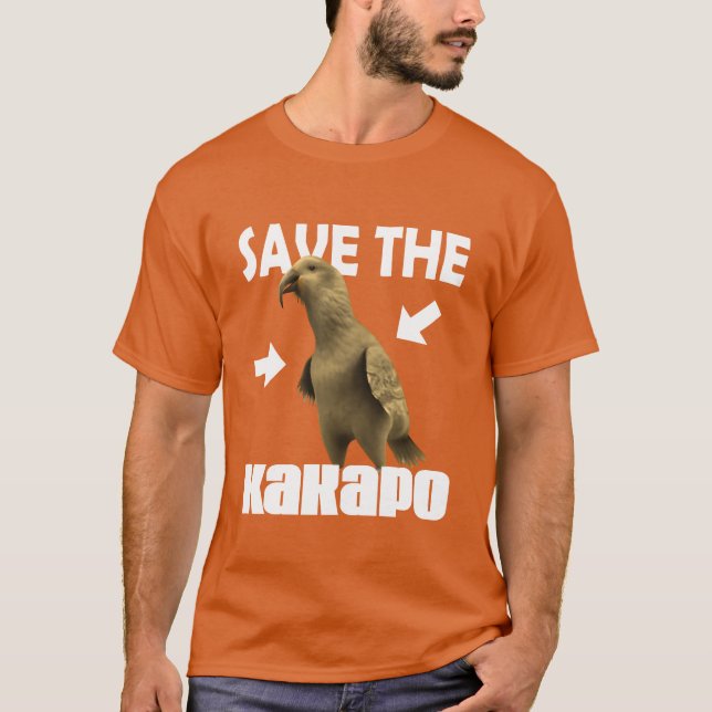 Rette den Kakapo Retro T-Shirt (Vorderseite)