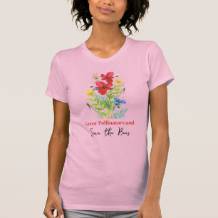 Rette-die-Bienen-Blumen-Bestäuber-T-Shirt T-Shirt