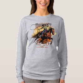 Rette ein Pferd; Reite einen Cowboy | Frauen Langa T-Shirt