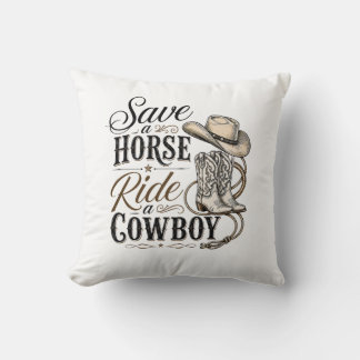 Rette ein Pferd, reite einen Cowboy Kissen