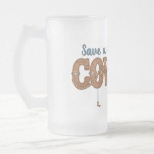 Rette ein Pferd, reite einen Cowboy Mattglas Bierglas