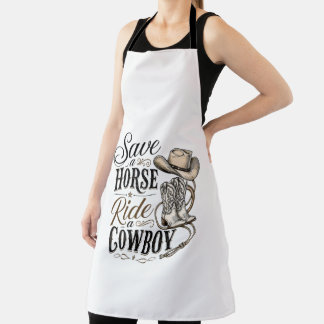 Rette ein Pferd, reite einen Cowboy Schürze